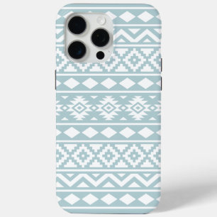 Aztec Essence Ptn III White on Duck Egg Blue iPhone 15 Pro Max Case