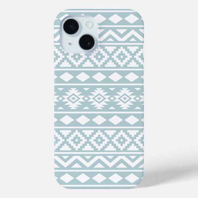 Aztec Essence Ptn III White on Duck Egg Blue Case-Mate iPhone Case (Back)