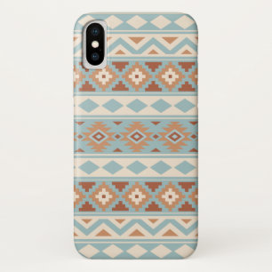 Aztec Essence Ptn IIIb Blue Cream Terracottas iPhone X Case