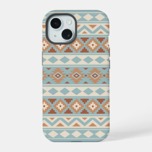 Aztec Essence Ptn IIIb Blue Cream Terracottas iPhone 15 Case