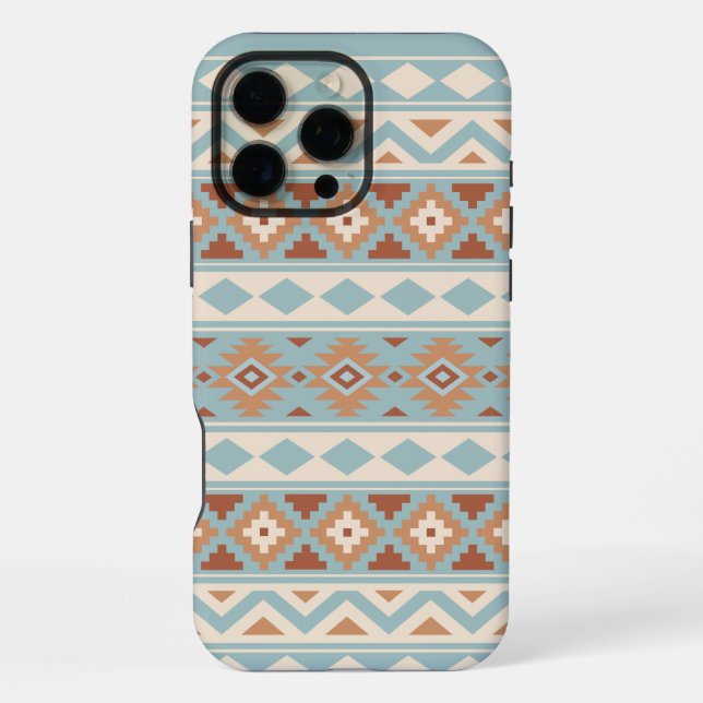 Aztec Essence Ptn IIIb Blue Cream Terracottas iPhone Case (Back)