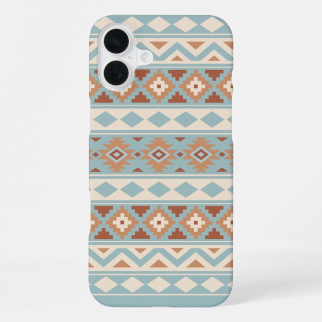 Aztec Essence Ptn IIIb Blue Cream Terracottas iPhone Case (Back)