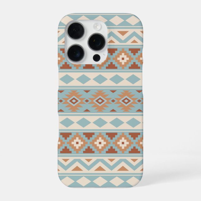 Aztec Essence Ptn IIIb Blue Cream Terracottas iPhone Case (Back)