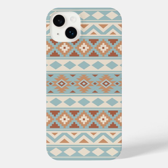 Aztec Essence Ptn IIIb Blue Cream Terracottas iPhone Case (Back)
