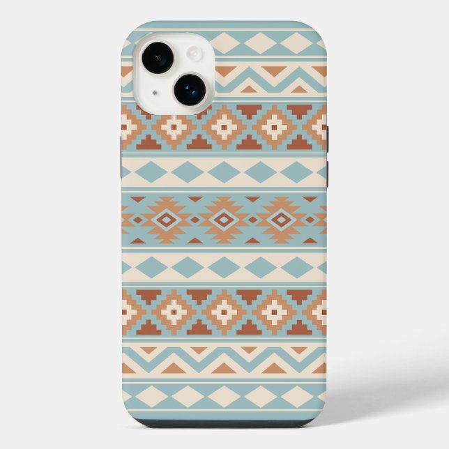 Aztec Essence Ptn IIIb Blue Cream Terracottas iPhone Case (Back)