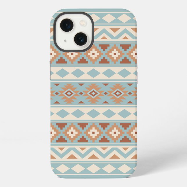 Aztec Essence Ptn IIIb Blue Cream Terracottas iPhone Case (Back)