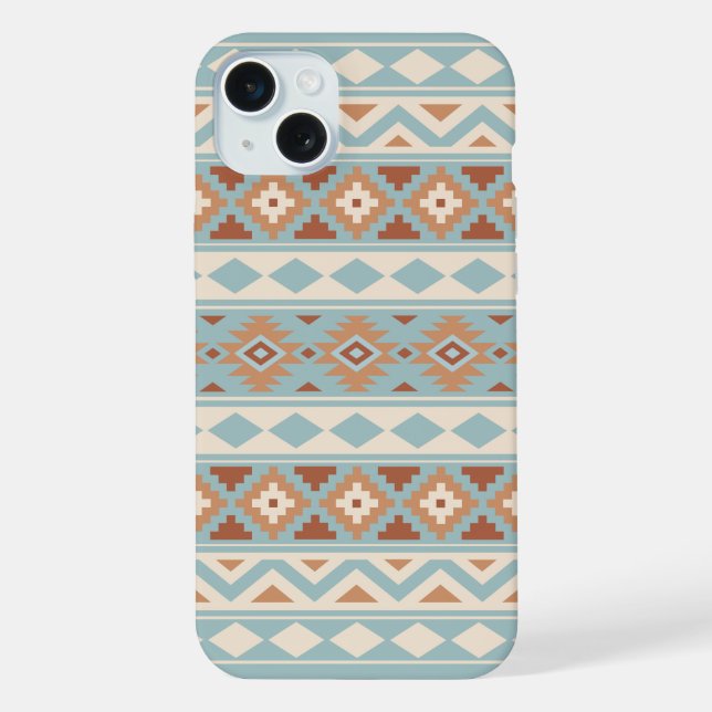 Aztec Essence Ptn IIIb Blue Cream Terracottas iPhone Case (Back)