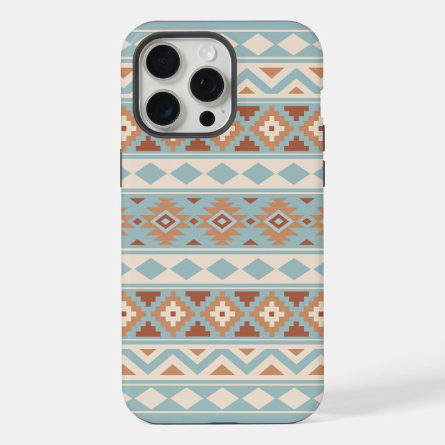 Aztec Essence Ptn IIIb Blue Cream Terracottas iPhone Case (Back)