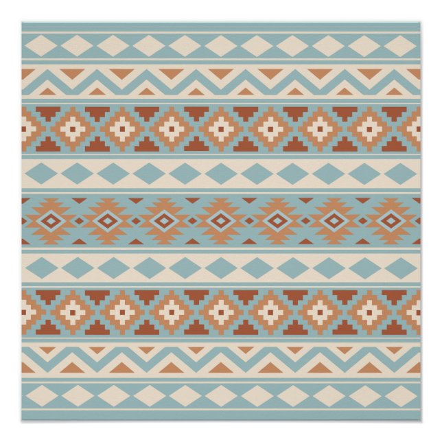 Aztec Essence Ptn IIIb Blue Cream Terracottas Poster (Front)