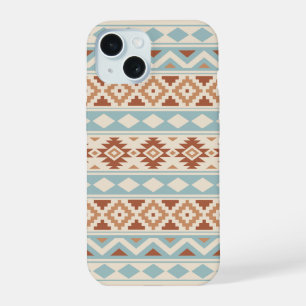 Aztec Essence Ptn IIIb Blue Terracottas Cream iPhone 15 Case