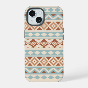 Aztec Essence Ptn IIIb Blue Terracottas Cream iPhone 15 Case