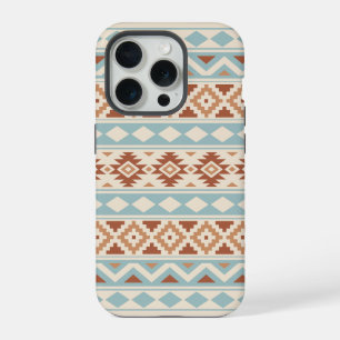 Aztec Essence Ptn IIIb Blue Terracottas Cream iPhone 15 Pro Case