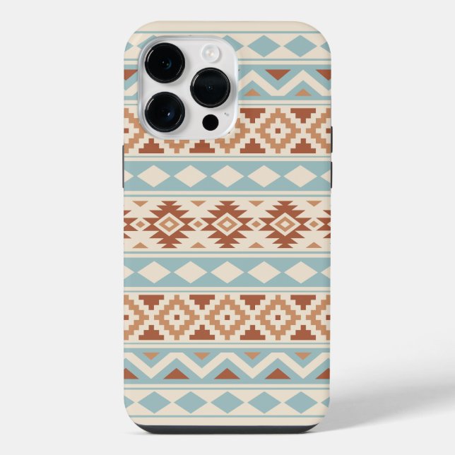 Aztec Essence Ptn IIIb Blue Terracottas Cream iPhone Case (Back)
