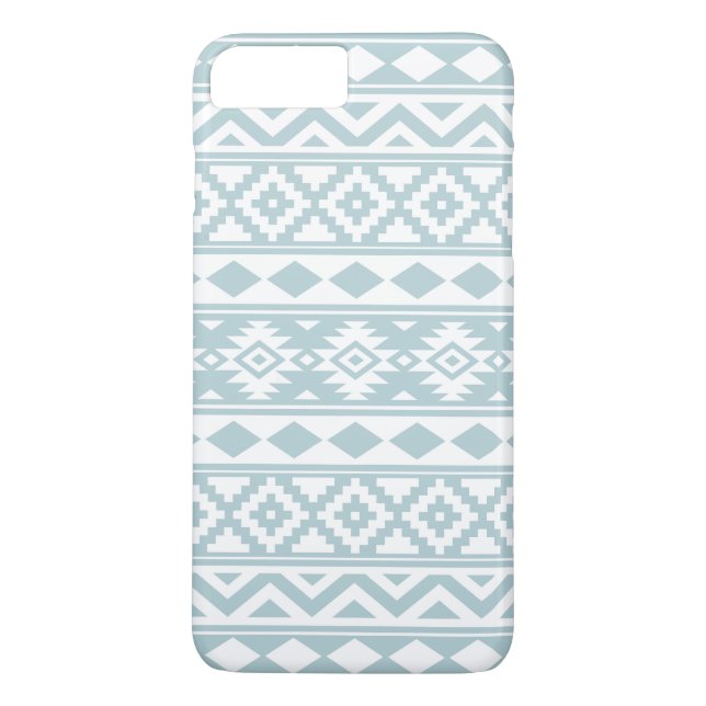 Aztec Essence Ptn IIIb Duck Egg Blue & White Case-Mate iPhone Case (Back)