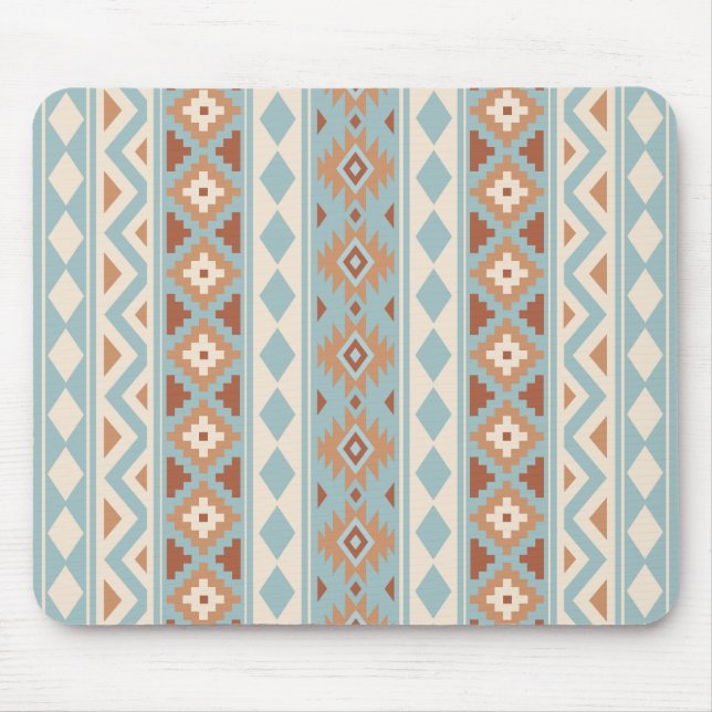 Aztec Essence V Ptn IIIb Blue Cream Terracottas Mouse Mat (Front)