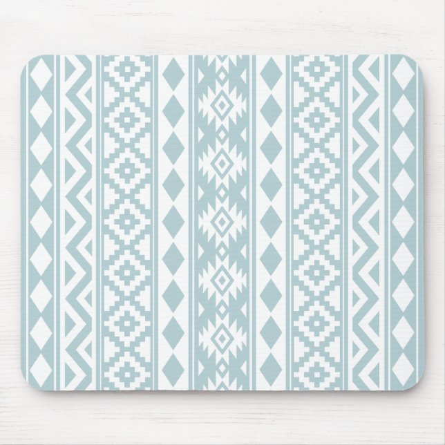 Aztec Essence V Ptn IIIb Duck Egg Blue & White Mouse Mat (Front)