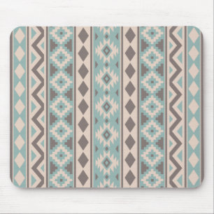 Aztec Essence V Ptn IIIb Taupe Teal Cream Mouse Mat