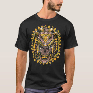 Aztec Face Mask Warrior Culture Nation Archeology  T-Shirt