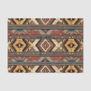 Aztec Faux wood tile pattern decoupage Tissue Paper