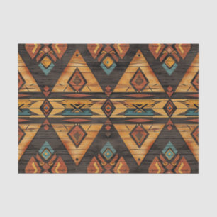 Aztec Faux wood tile pattern decoupage  Tissue Paper