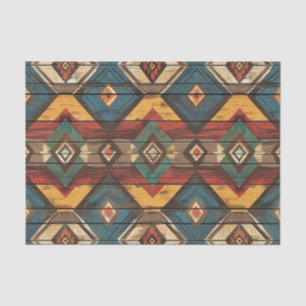 Aztec Faux wood tile pattern decoupage Tissue Paper