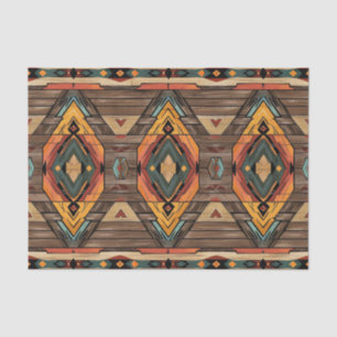 Aztec Faux wood tile pattern decoupage Tissue Paper