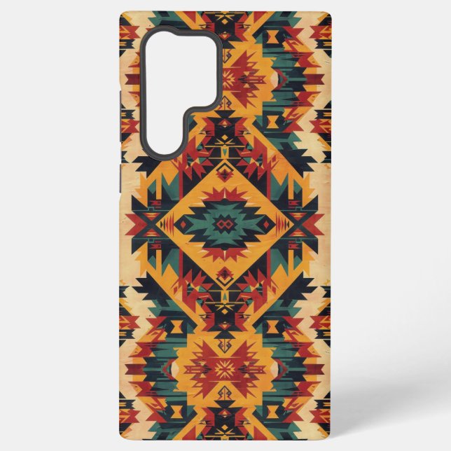 Aztec Geometric Art Samsung Galaxy S22 Ultra Case (Back)
