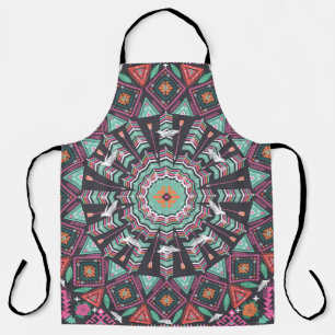 Aztec Geometric: Colourful Circle Pattern Apron