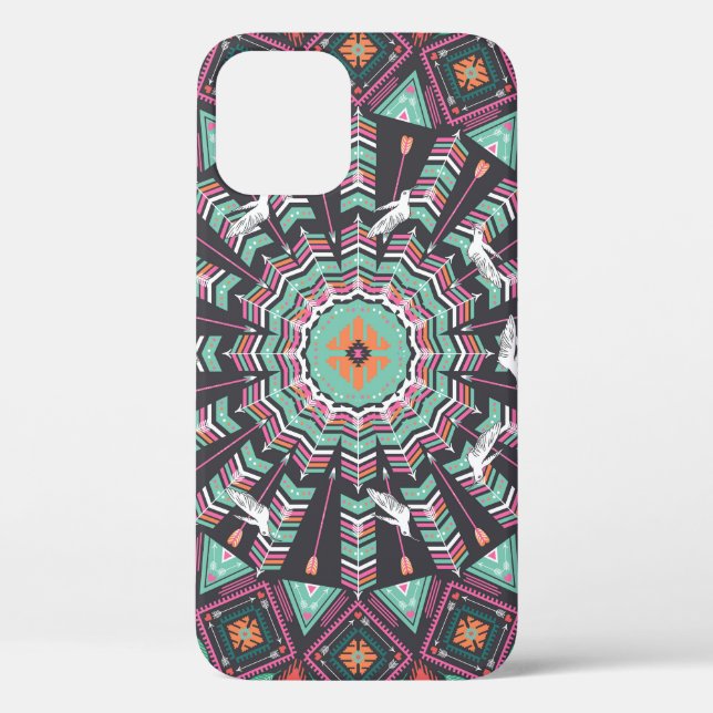 Aztec Geometric: Colourful Circle Pattern Case-Mate iPhone Case (Back)
