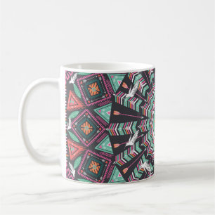 Aztec Geometric: Colourful Circle Pattern Coffee Mug