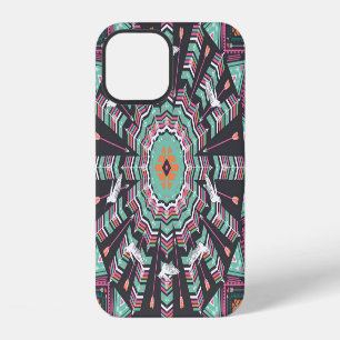 Aztec Geometric: Colourful Circle Pattern iPhone 12 Case