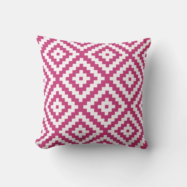 Aztec Geometric Magenta Cushion (Front)
