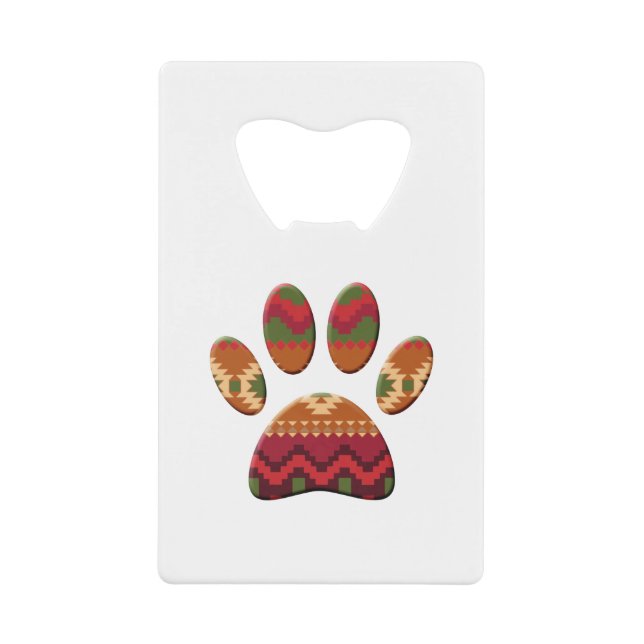 Aztec Geometric Pattern Art Dog Paw Print (Front)