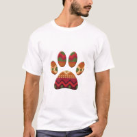 Aztec Geometric Pattern Art Dog Paw Print