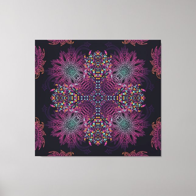 Aztec geometric, vintage seamless pattern. canvas print (Front)