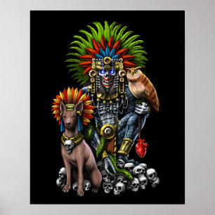 Aztec God Mictlantecuhtli Poster