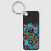 Aztec God Xolotl Fighting Jaguar Battle Tribal Art