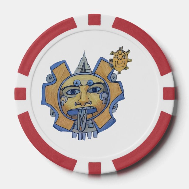 Aztec gold poker chip (Front)