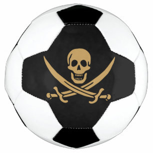 Aztec Gold Skull & Cutlass Pirate Calico Jack Football