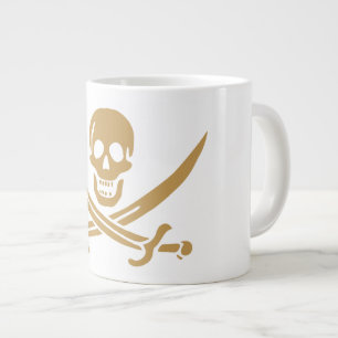 Aztec Gold Skull & Cutlass Pirate Calico Jack Large Coffee Mug