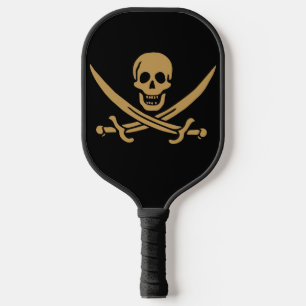 Aztec Gold Skull & Cutlass Pirate Calico Jack Pickleball Paddle