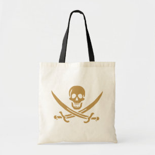 Aztec Gold Skull & Cutlass Pirate Calico Jack Tote Bag