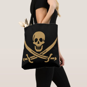 Aztec Gold Skull & Cutlass Pirate Calico Jack Tote Bag