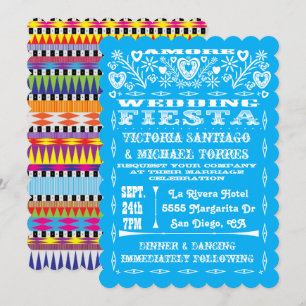 Aztec Graphic Mexican Wedding Papel Picado invites