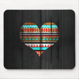 Aztec heart mouse mat