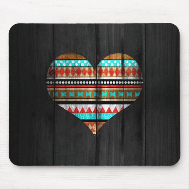 Aztec heart mouse mat (Front)