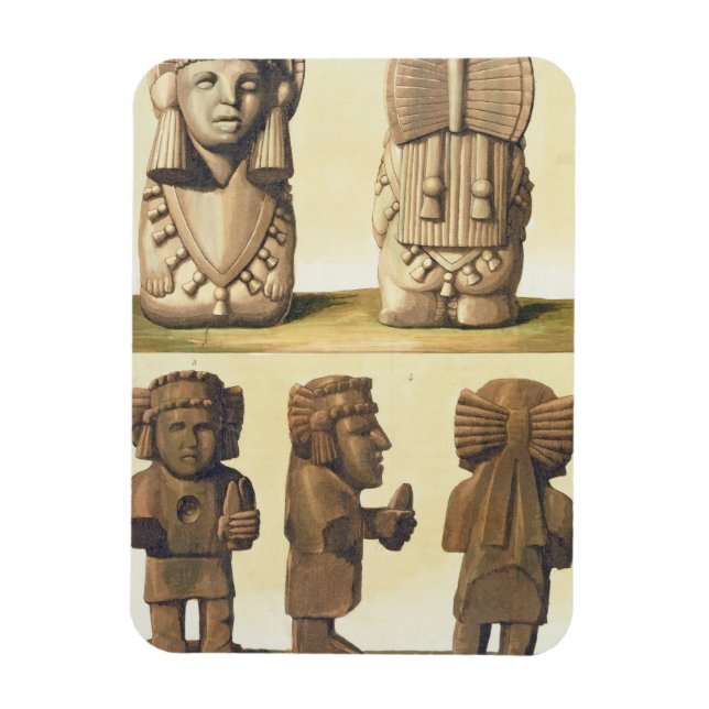 Aztec Idols, Mexico (colour lithograph) Magnet (Vertical)