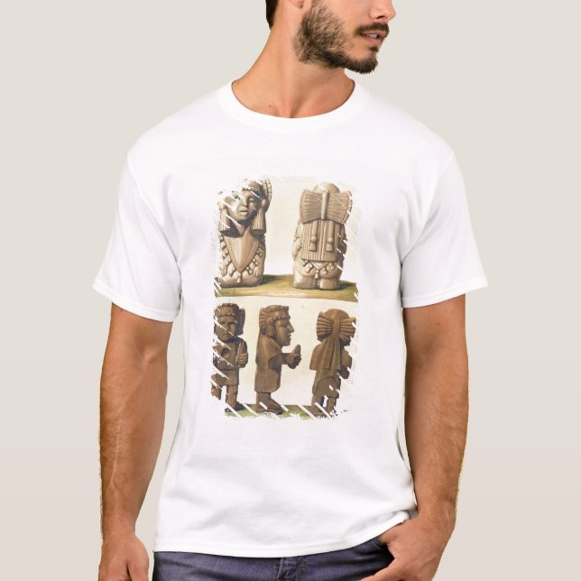 Aztec Idols, Mexico (colour lithograph) T-Shirt (Front)