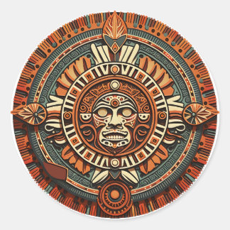 Aztec, Inca and Maya Ancient Symbol Classic Round Sticker