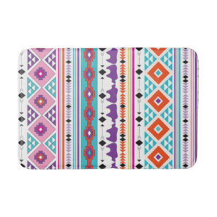 Aztec Indian Tribal Pattern Geometric Bath Mats